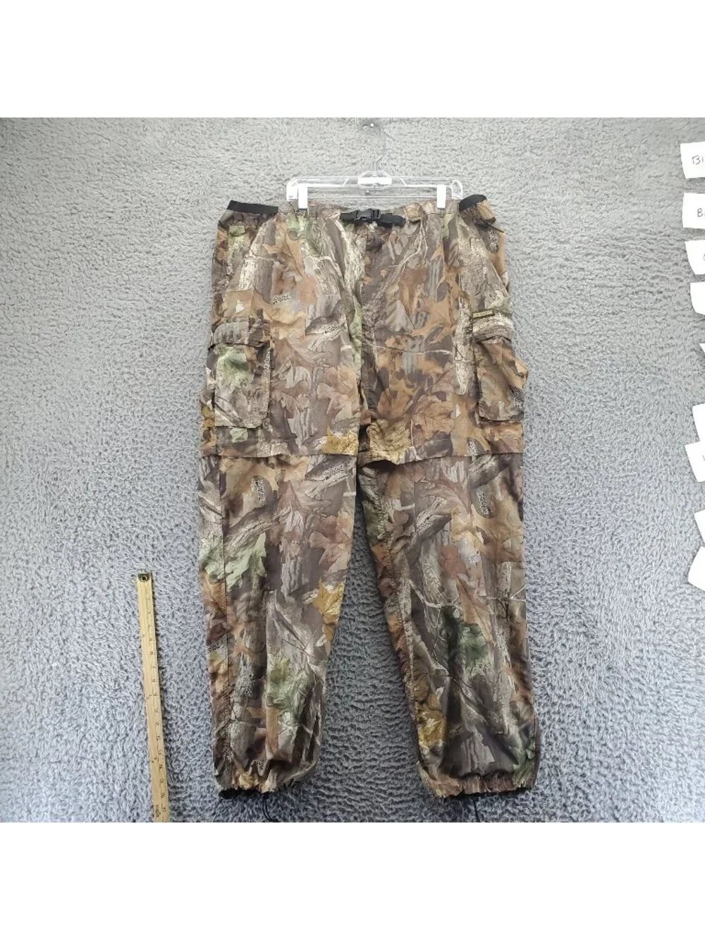 Remington Pants Mens 2XL Green Camouflage Nylon Drawstring Cargo *Read*